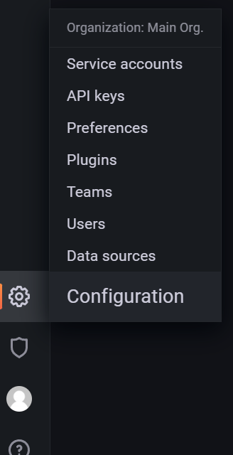 Settings menu