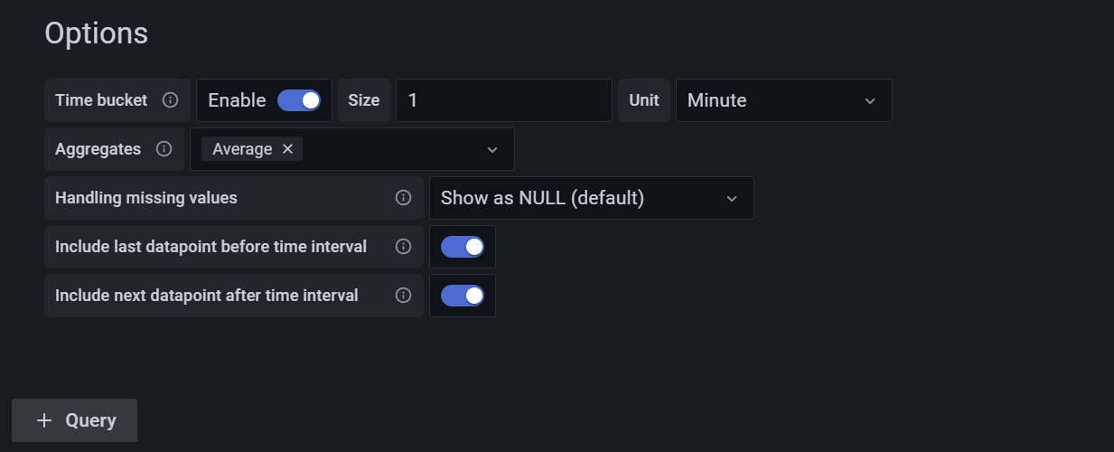 Transform data options